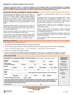 Residential Parking Permit Application