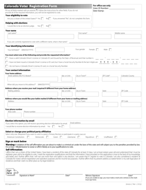 Colorado Voter Registration Form