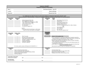 Academic Adjunct Temporary Employee Hiring Packet