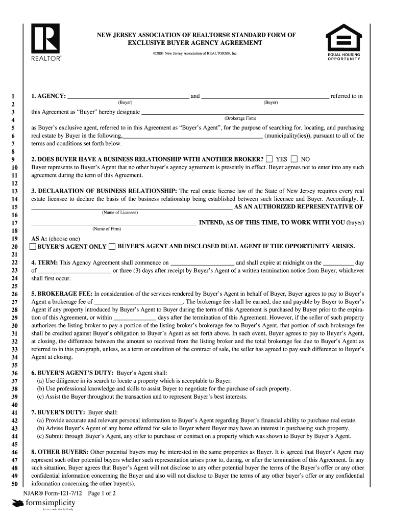 Buyer Agency Agreement Sample Fill Online Printable Fillable Blank 