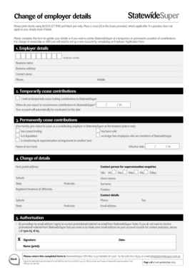 Employer Details Change Form