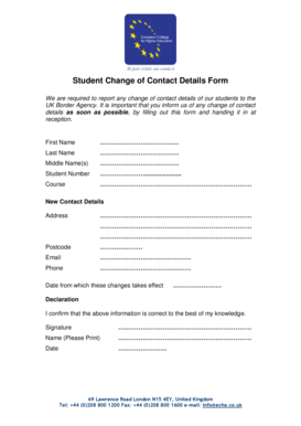 Student Change of Contact Details Form - ECHE.co.uk - eche co