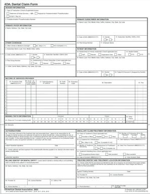 Dental Claim Form
