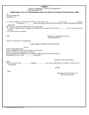 Public Provident Fund Withdrawal Application