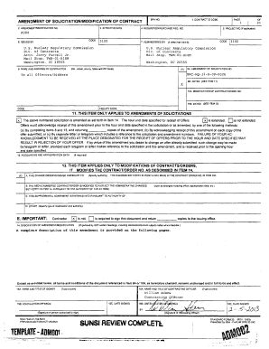 US Federal Contract Amendment Form