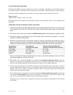 Prenatal Weight Gain Chart
