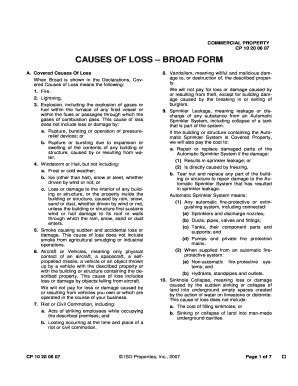 Fillable Online CAUSES OF LOSS BROAD FORM Fax Email Print - pdfFiller