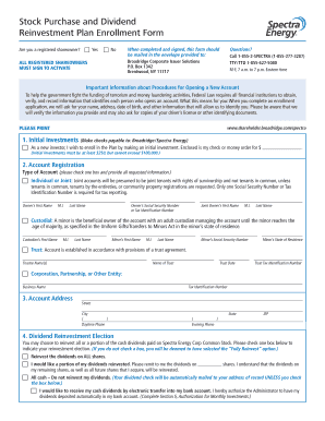 Stock Purchase and Dividend Reinvestment Plan Enrollment Form