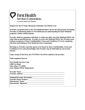 NY State Medicaid SMAC List Request Form