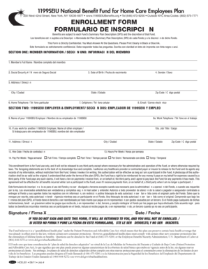 1199SEIU Home Care Employee Benefits Enrollment Form