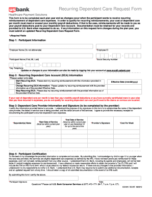 Recurring Dependent Care Request Form
