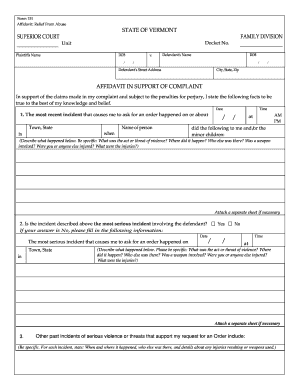 Form 127 Financial Disclosure Affidavit - vermontjudiciary