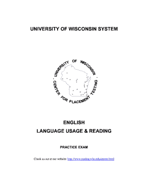 University of Wisconsin English Practice Exam