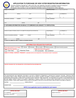 California Voter Registration Information Request Form