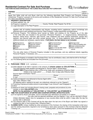 Florida Residential Contract For Sale And Purchase