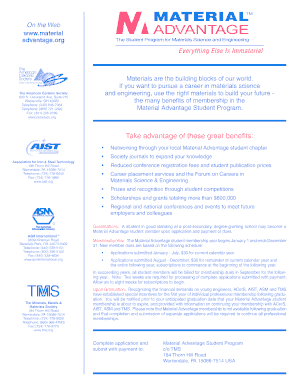 Material Advantage Student Program Application