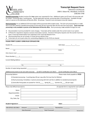 Transcript Request Form