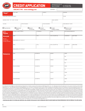 Mad Dogg Athletics Credit Application