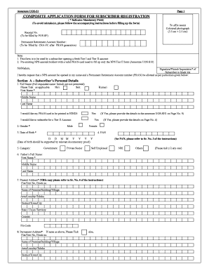 Composite Application Form for Subscriber Registration