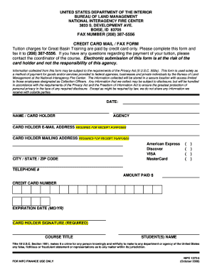 US Federal Credit Card Payment Form