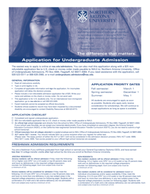Northern Arizona University Undergraduate Application