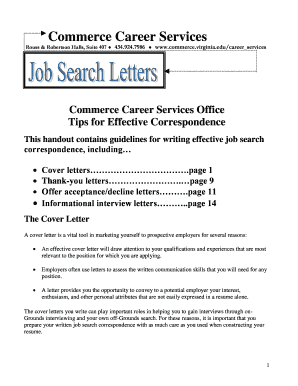 Job Search Letters - McIntire School of Commerce - University of ... - commerce virginia