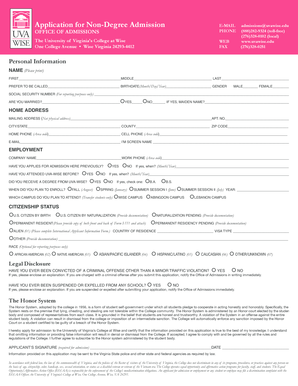 Non-Degree Admission Application