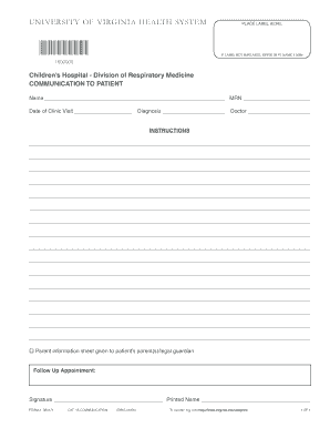Patient Communication Form