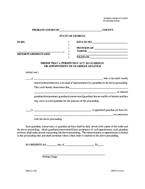 Georgia Guardian Appointment Form