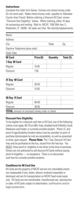Manatee County Area Transit M Card Order Form