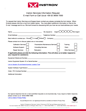 Instron Service Request Form