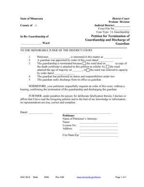 Minnesota Guardianship Termination Petition