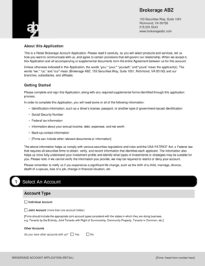 Retail Brokerage Account Application