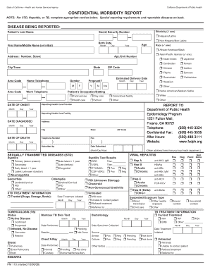California Confidential Morbidity Report