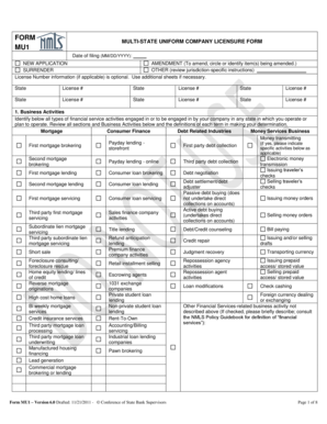 Multi-State Uniform Company Licensure Form