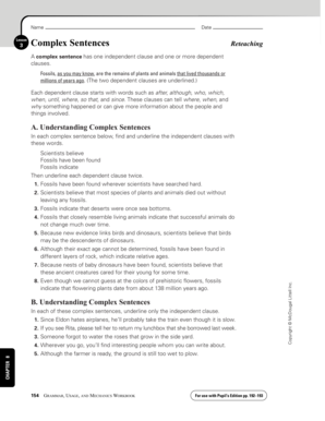 Complex Sentences Worksheet