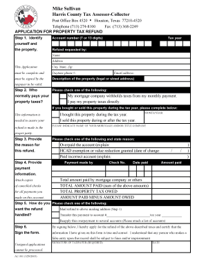 Texas Property Tax Refund Application