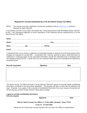 Texas Open Records Request Form