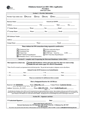 Oklahoma SoonerCare EDI ERA Application