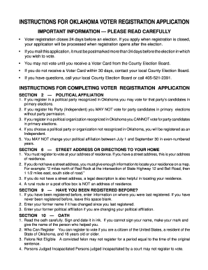 Oklahoma Voter Registration Application