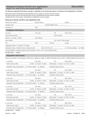 Humana Dental, life, Vison Employee Application 1-19-09.pdf