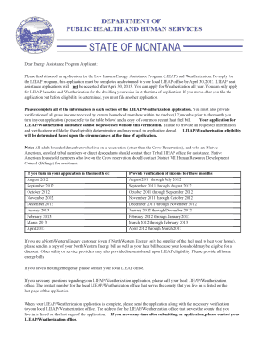 Low Income Energy Assistance Program Application