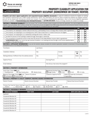 Wisconsin Property Eligibility Application