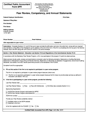 New York CPA Peer Review Form 6PR