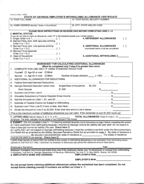 Georgia Employee's Withholding Allowance Certificate