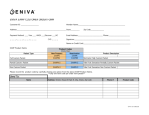 EAMP Customer Order Form