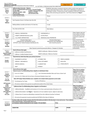 California Vendor Data Record Form 204