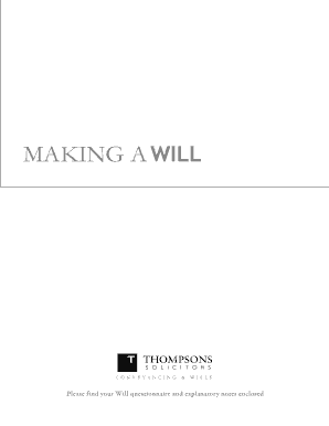 UK Will Questionnaire
