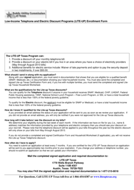 LITE-UP Texas Enrollment Form