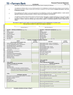 Personal Financial Statement